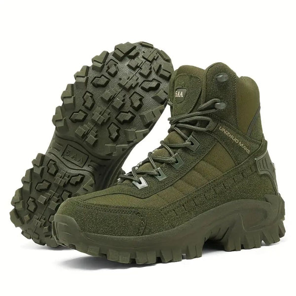 Kit Bota Tática Militar Tarkos Masculina em Couro Legítimo e Nylon + BRINDES: Cinto, Carteira e Relógio Tático