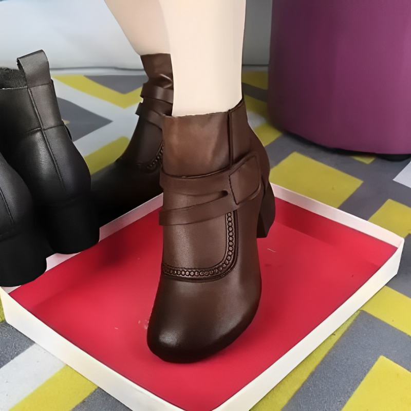 Bota de Couro Ortopédica Confortável Anabella [Promoção de Inverno]