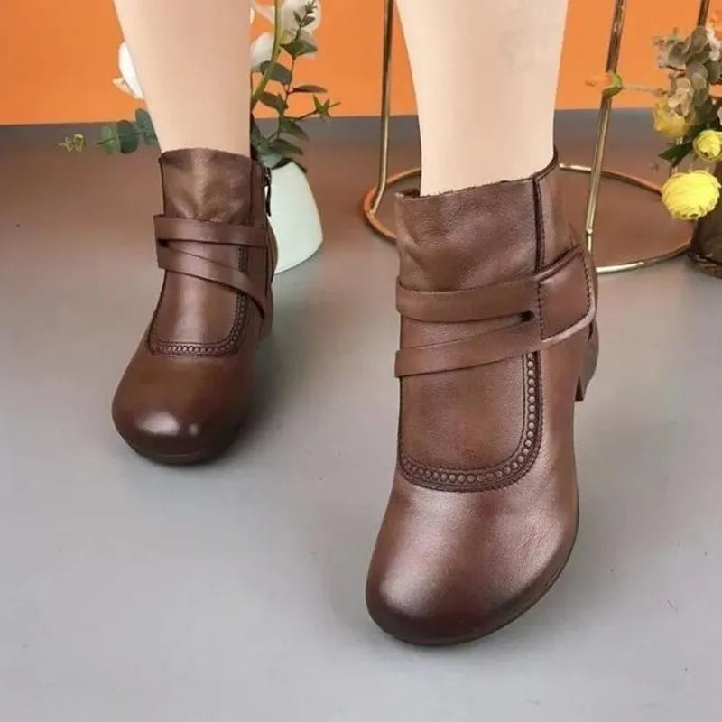Bota de Couro Ortopédica Confortável Anabella [Promoção de Inverno]
