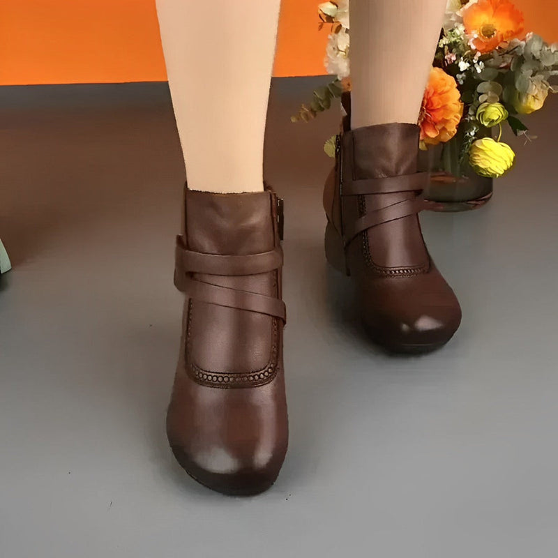 Bota de Couro Ortopédica Confortável Anabella [Promoção de Inverno]